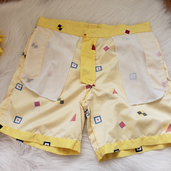 Liquid flow nautical flag print yellow swim shorts - Picture 9 of 11